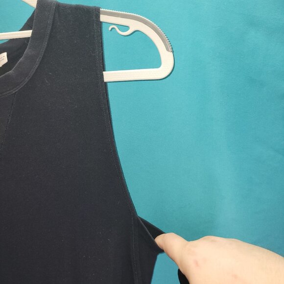 Rag & Bone/Jean Black Sleeveless Midi Dress Size M Cotton & Modal Blend Made In - Picture 6 of 11